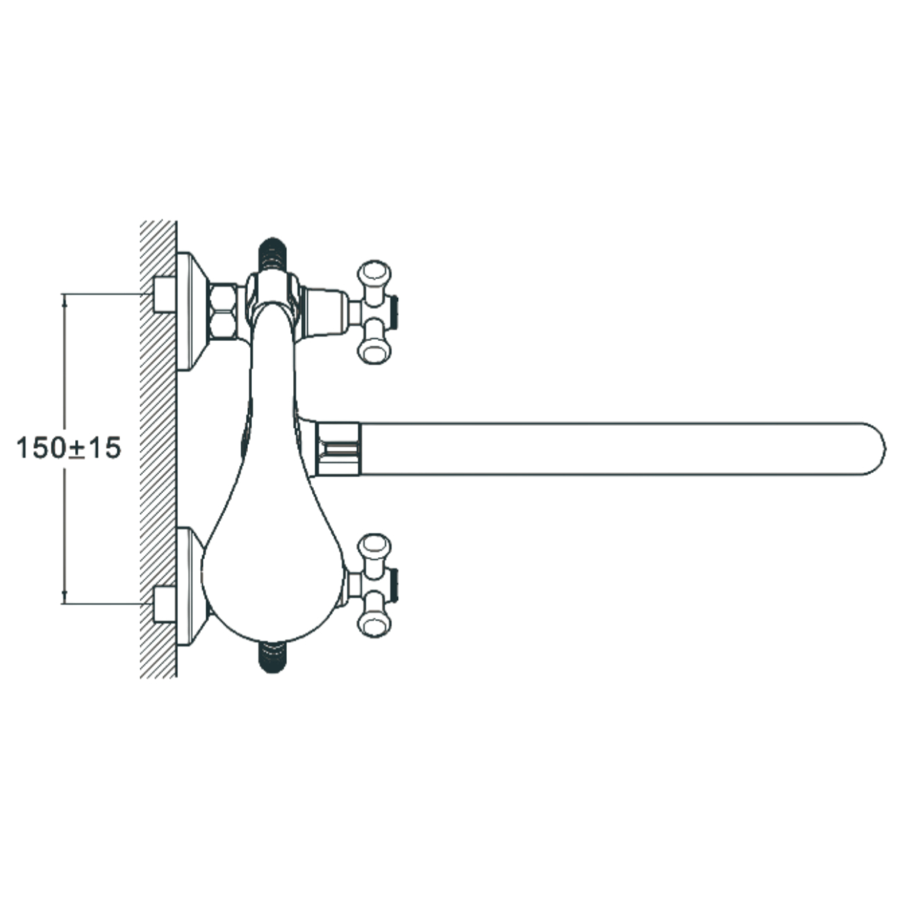 Смеситель для ванны G-Lauf QST7-A827 двуручковый
