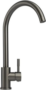 КУХНЯ  Diadonna   D46-0003QH ø35, п/гайку, высокий излив, серый графит, (подводка 50см - 2 шт.) нерж. сталь