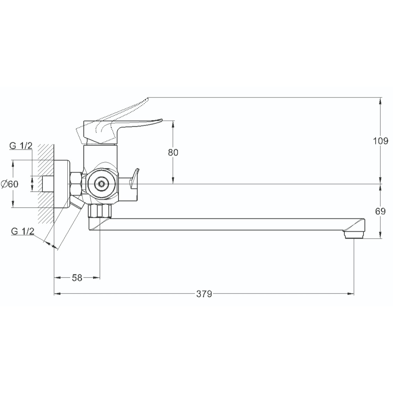Смеситель для ванны G-Lauf GOB7-A134